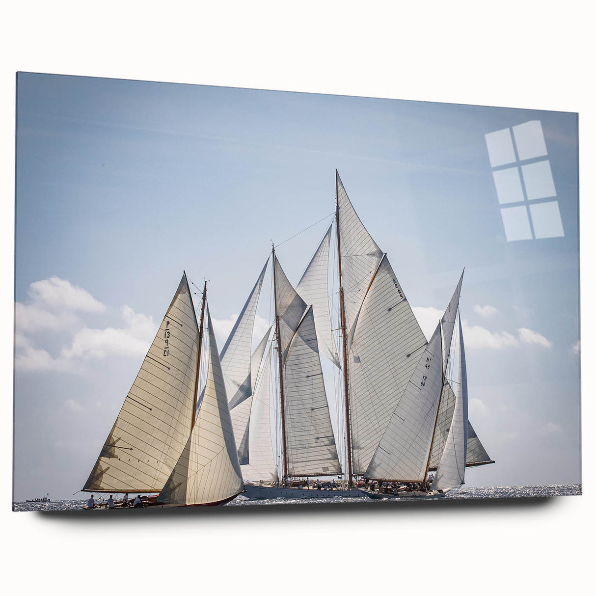 Large abstract wall art of a South France scenery in muted earth tones on acrylic glass.