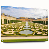 Acrylic print of Versailles scenery with soft pastel shades, ideal for dining room decor.