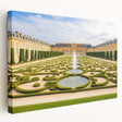 Large art print of Versailles scenery on stretched canvas, featuring muted green and beige tones, ideal for kitchen wall art.