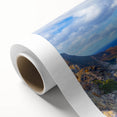 Art Deco poster of Crete, Greece scenery in pastel shades on rolled canvas, ideal for nursery wall art.
