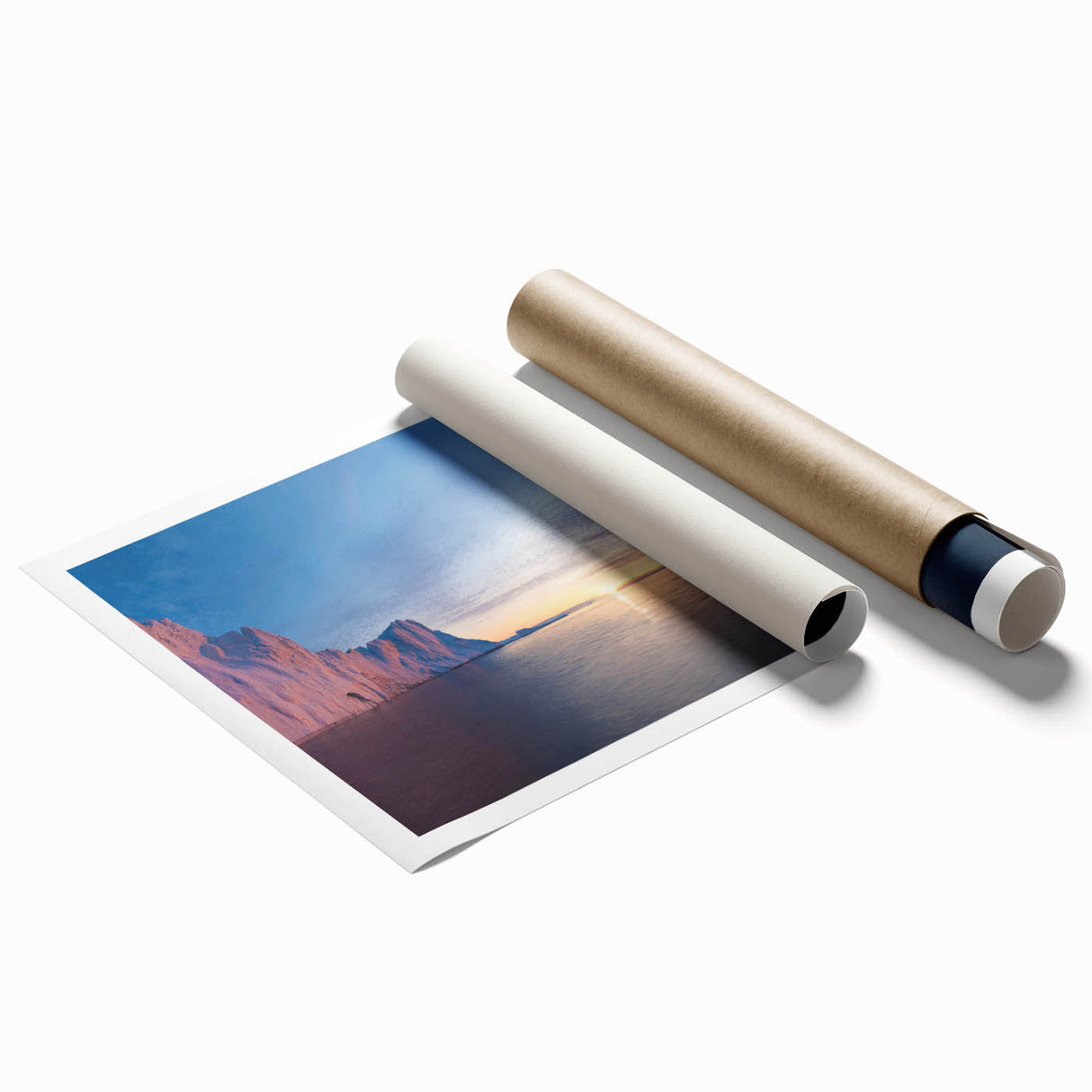 Extra large floral art on rolled print featuring Greenland scenery in muted green tones, ideal for classy bathroom wall art.