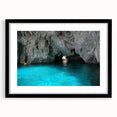 Extra large abstract art print of a colorful European scenery, framed in black, ideal for living room decor.
