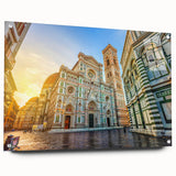 Acrylic print of Florence scenery with muted earth tones, ideal for dining room wall art.