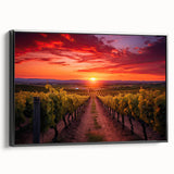 Black and white wall art featuring a vintage poster-style landscape of Tuscany on a framed canvas, ideal for bedroom decor.