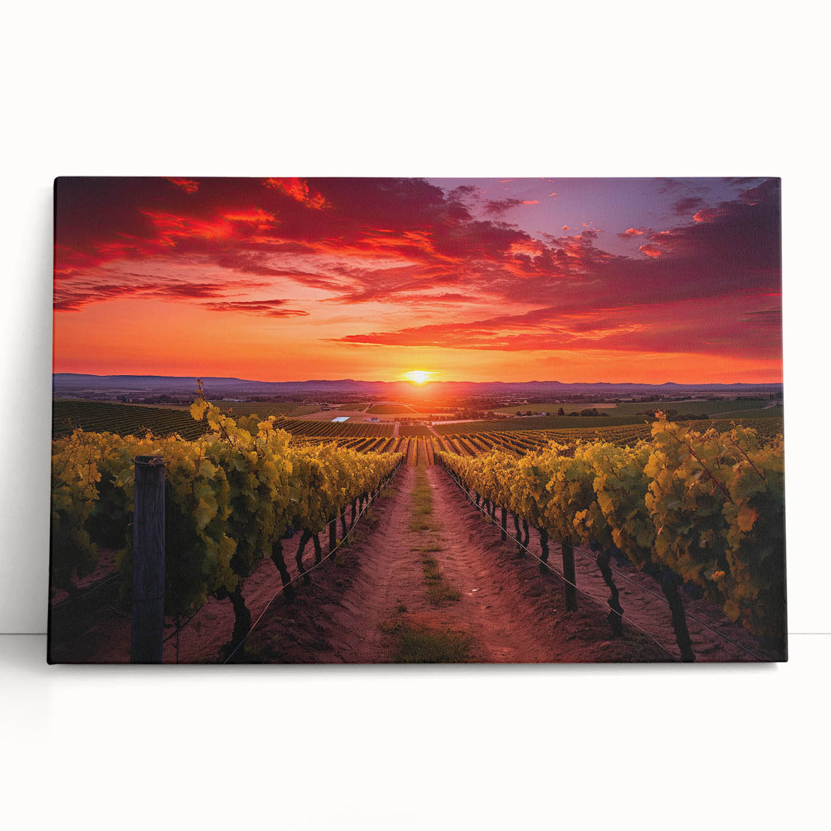 Black and white stretched canvas depicting the rolling hills of Tuscany, ideal for kitchen wall art.