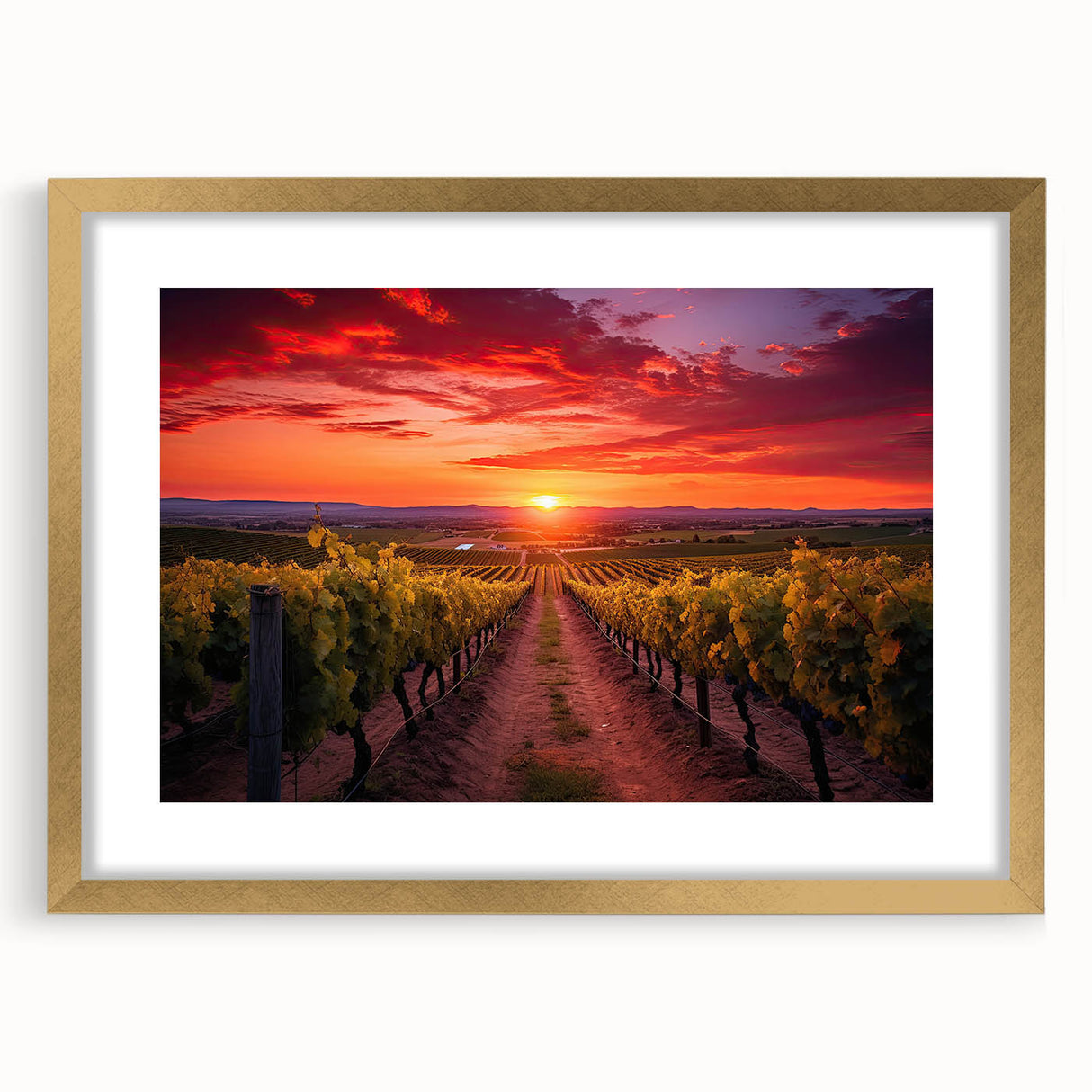 Extra large abstract art print depicting a textured Tuscan landscape in earth tones on a framed canvas.