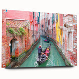 Acrylic glass print of a Venice scenery in muted earth tones, ideal for dining room decor.