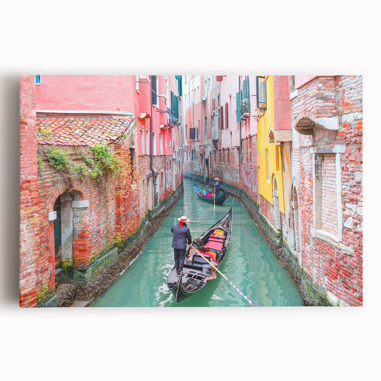 Black and white stretched canvas of Venice scenery, ideal for kitchen wall art or bedroom ambiance.