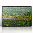 Large abstract wall art of a European scenery in Latvia, in muted earth tones on a framed acrylic.