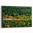 Black and white framed canvas featuring a vintage landscape of a European town, ideal for bedroom wall decor.