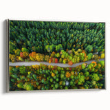 Framed canvas landscape art painting featuring a vintage Latvian scene in muted silver and black tones.