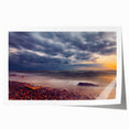 Extra large rolled print featuring a floral scene in Lithuania with muted green and pink tones.