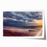 Extra large rolled print featuring a floral scene in Lithuania with muted green and pink tones.