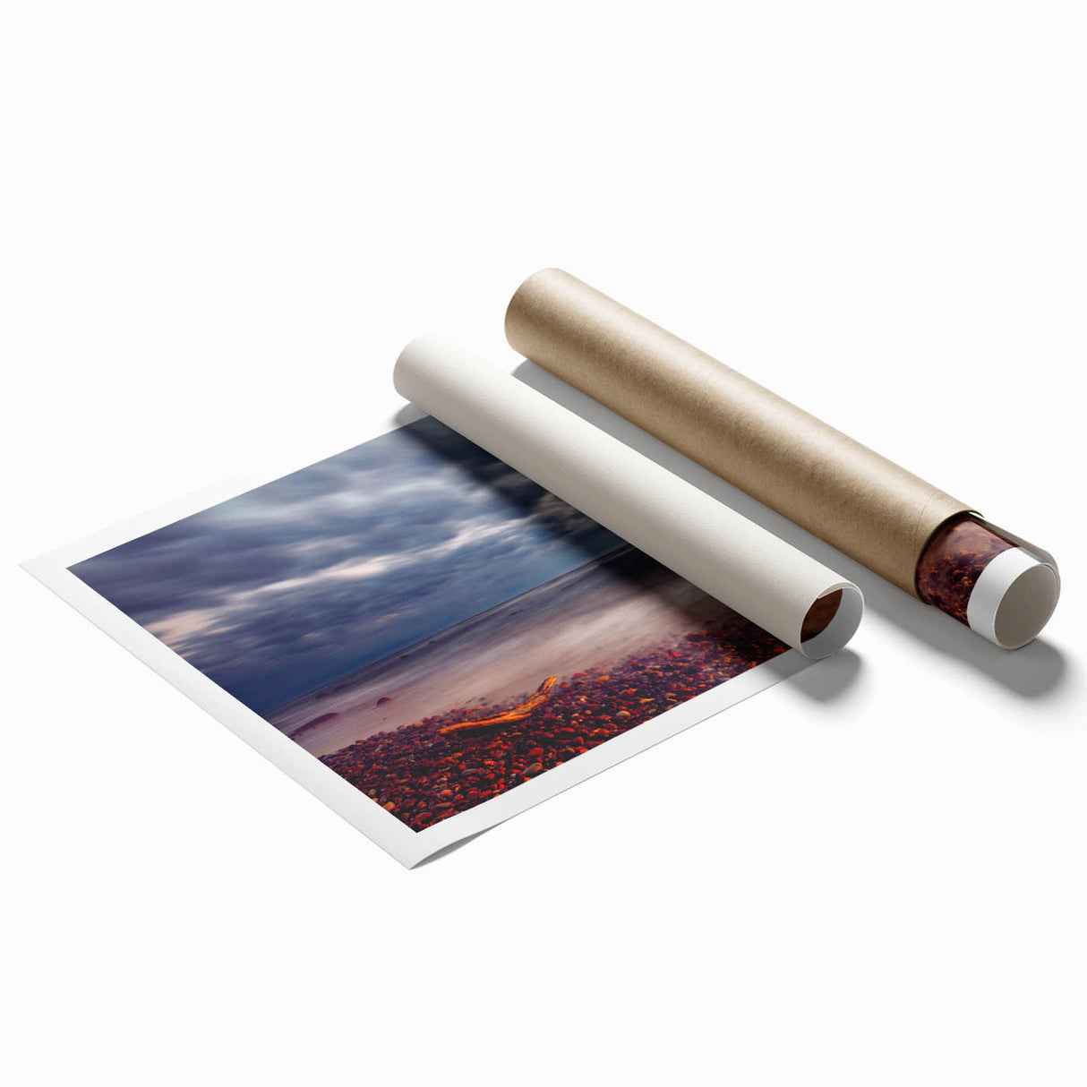Extra large rolled print of a scenic Lithuanian landscape with vibrant floral elements.