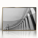 Large acrylic print of the Vatican scenery in muted gold tones, framed in mid-century modernist style.