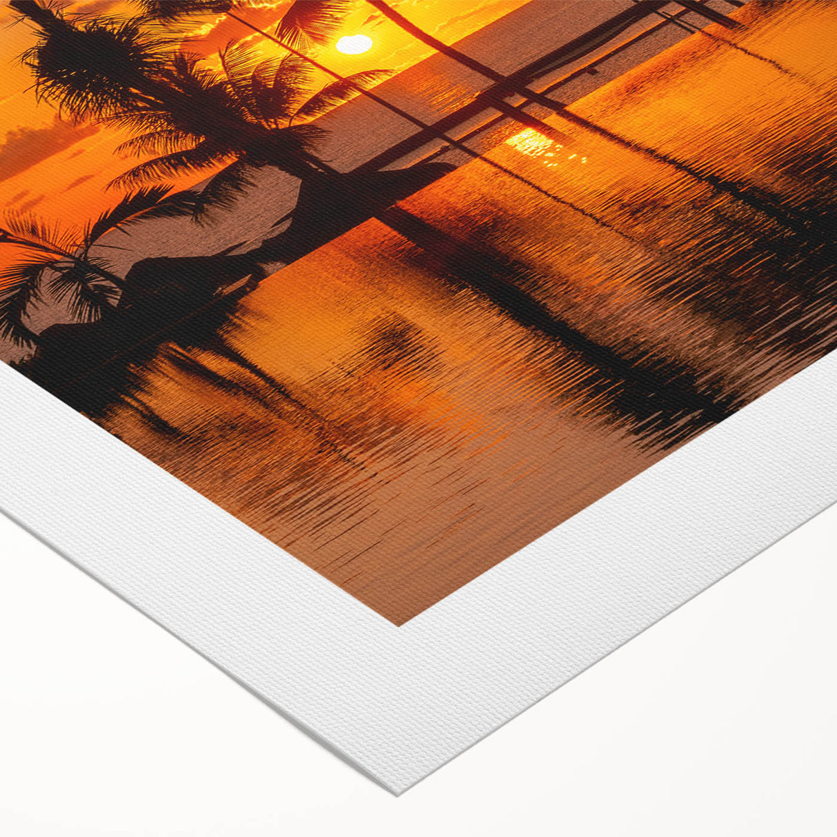 Art deco poster of Cancun scenery in pastel shades on rolled canvas, suitable for dining room wall art.