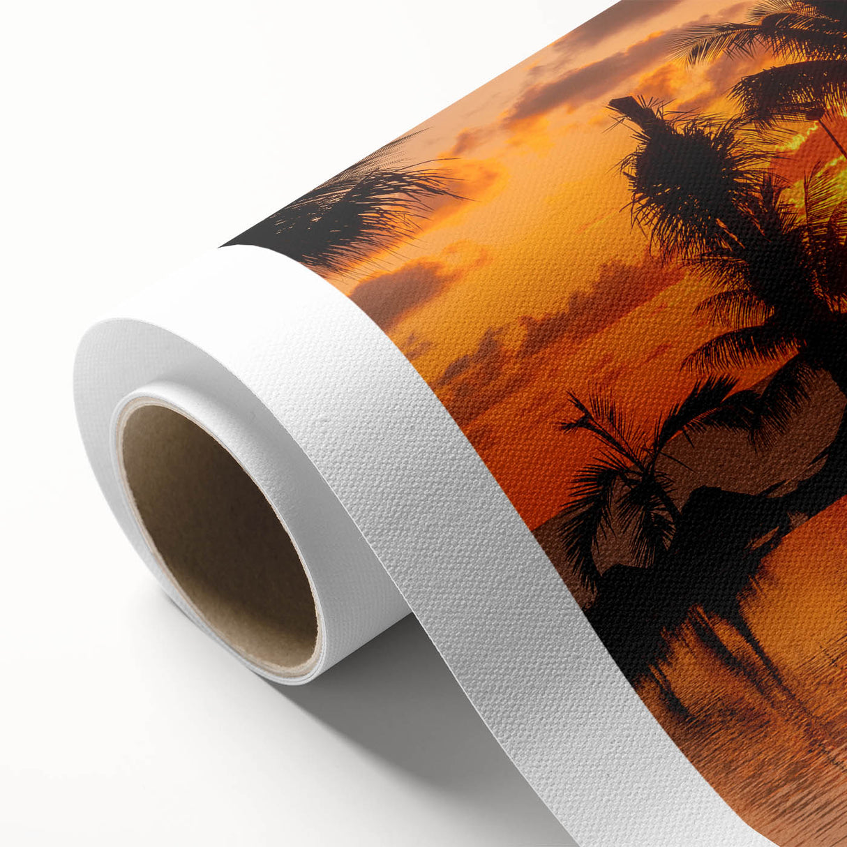 Art deco poster of Cancun scenery with soft pastel shades on rolled canvas, ideal for nursery wall art.