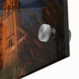 Large abstract wall art depicting a vibrant Mexican Oaxaca scenery on acrylic glass, ideal for dining room decor.