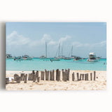 Black and white stretched canvas of Quintana Roo scenery, ideal for kitchen art.