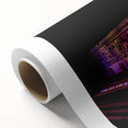 Art Deco poster of Yucatan scenery on rolled canvas, with pastel shades, ideal for nursery wall art.