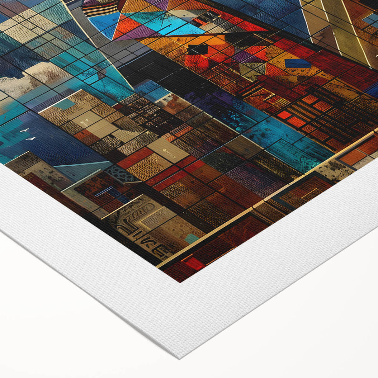 Art deco poster featuring a scenic view of a Middle Eastern landscape on rolled canvas, suitable for dining room decor.