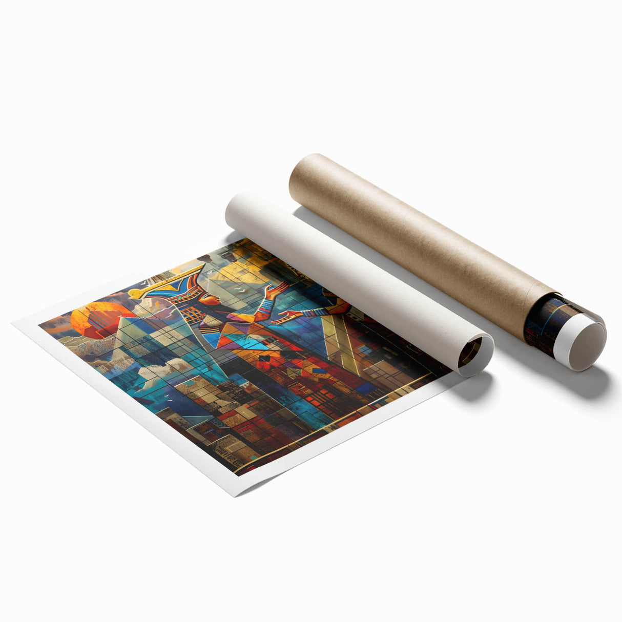 Extra large rolled print of a floral scene in pastel shades, ideal for classy bathroom wall art or large living room decor.