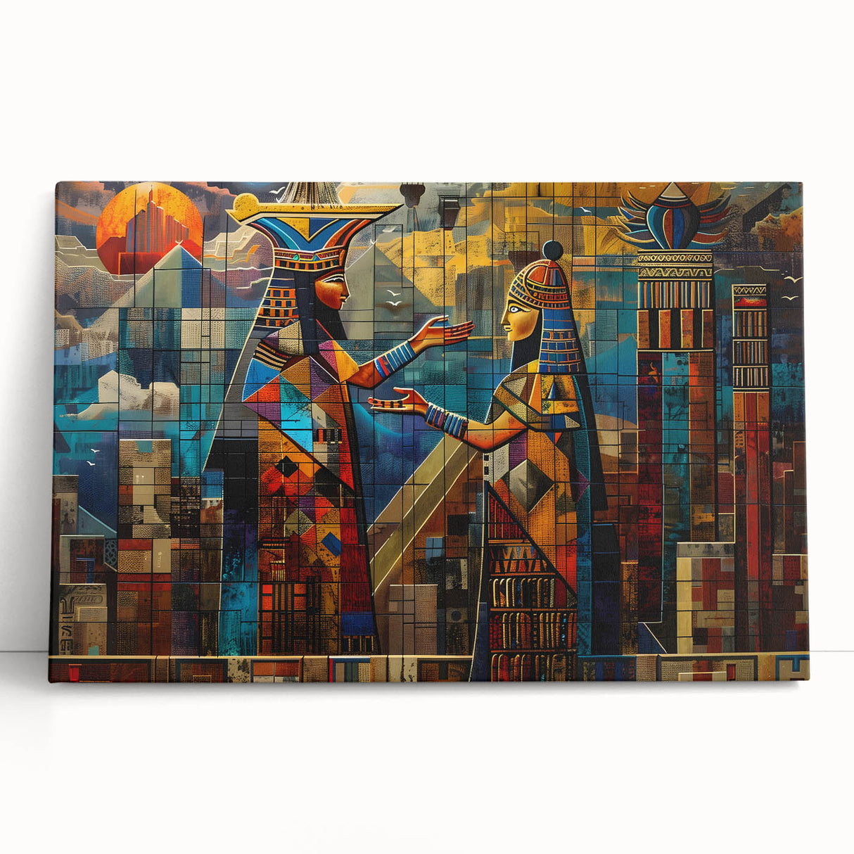 Black and white stretched canvas of a Middle Eastern cityscape, ideal for kitchen wall art or bedroom ambiance.
