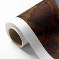 Art Deco poster of a Middle-Eastern scenery in muted earth tones on rolled canvas, ideal for nursery wall art.