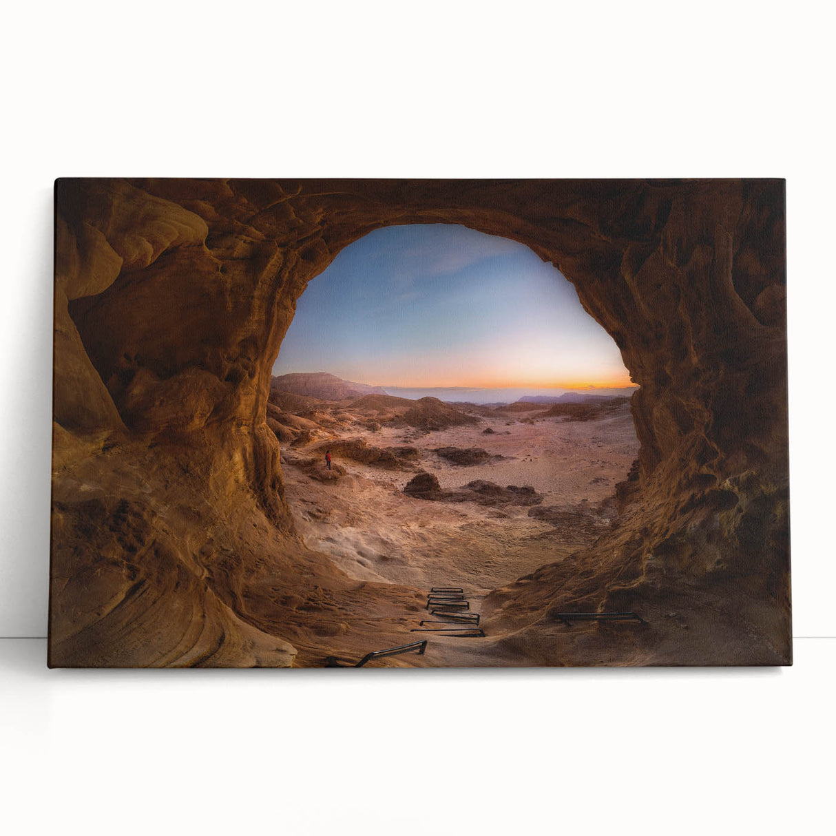 Black and white stretched canvas of Middle Eastern scenery, ideal for kitchen wall art or bedroom decor.