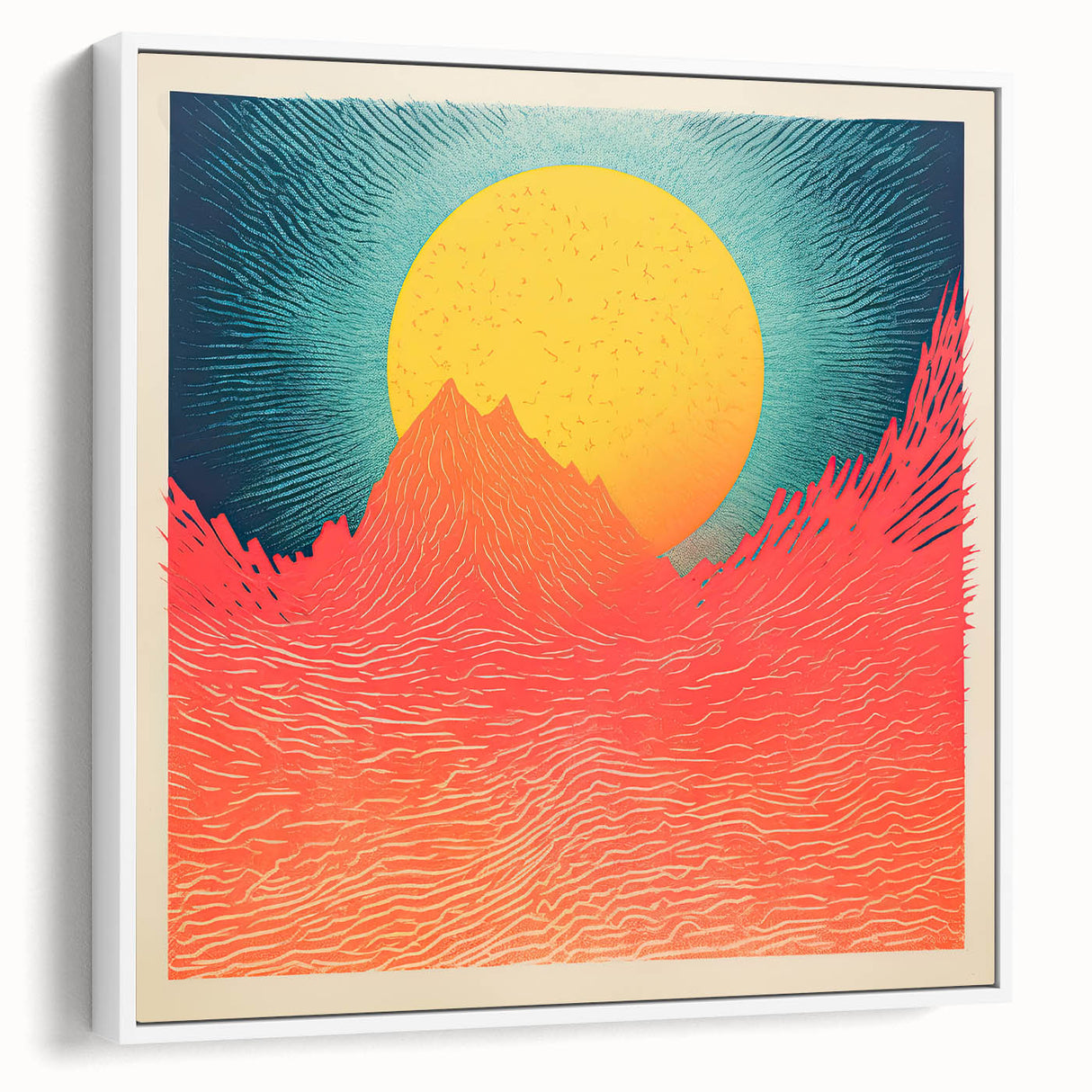 Black wall art featuring a textured depiction of Tahiti with vibrant colors on an extra large framed canvas.