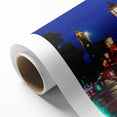 Art Deco poster of Auckland skyline in pastel shades on rolled canvas, ideal for nursery wall art.