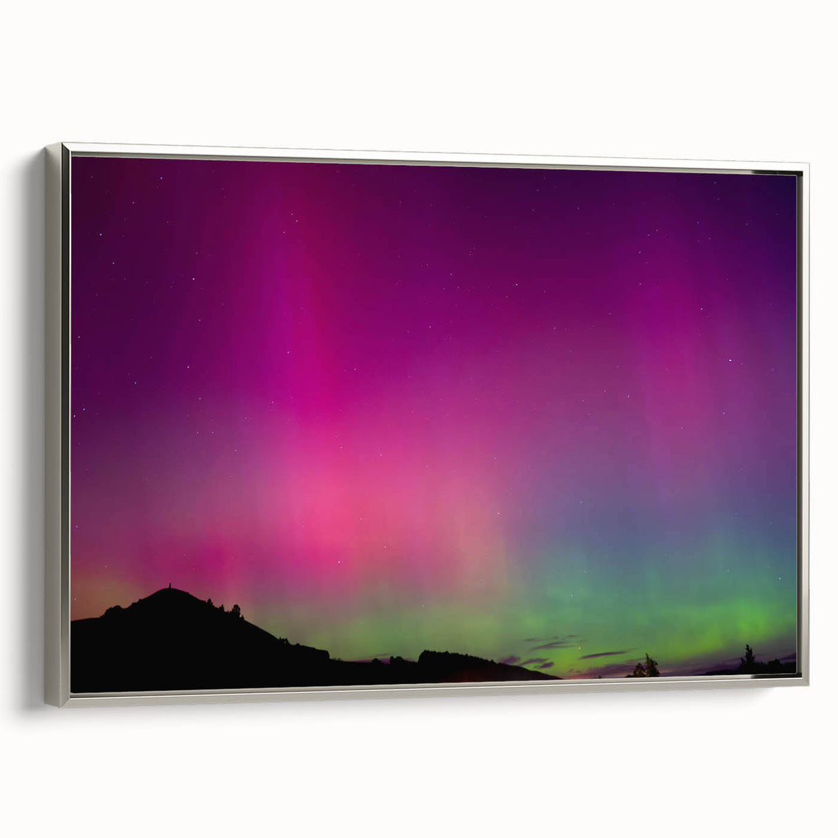 Landscape art painting of Otago, New Zealand, featuring colorful hills on black framed canvas, ideal for living room decor.