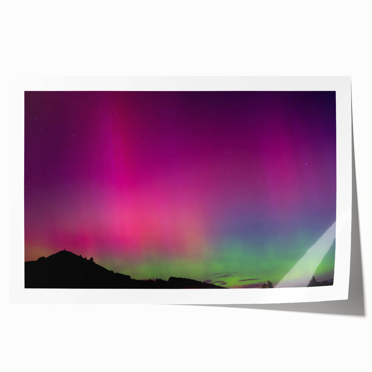 Extra large rolled print of Otago, New Zealand scenery with vibrant green landscapes, perfect for dining room wall art.