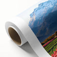 Art deco poster of an Argentine landscape on rolled canvas, with muted earth tones, ideal for nursery wall art.