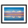 Extra large abstract art print of a textured, colorful Chilean landscape on a framed black canvas.