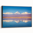 Black and white landscape art painting of Chilean scenery on framed canvas, ideal for bedroom wall decor.