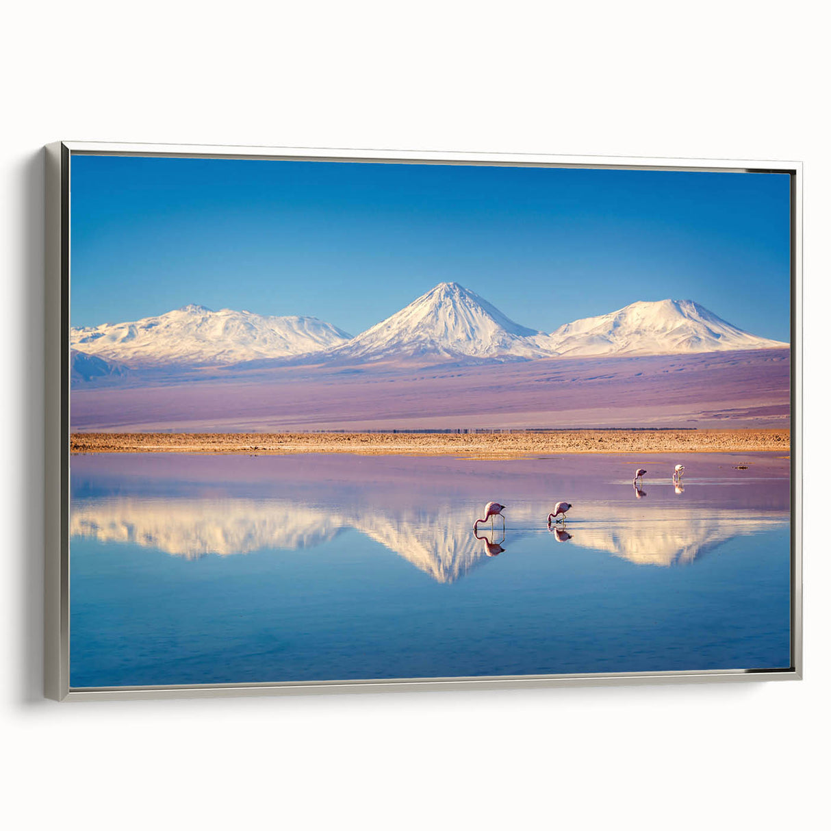Framed canvas landscape art painting depicting a colorful Chilean scene, ideal for adding a vintage touch to any room.