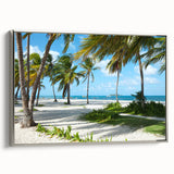 Landscape art painting of a scenic Colombian vista on framed canvas, featuring vibrant colors with a vintage poster style.
