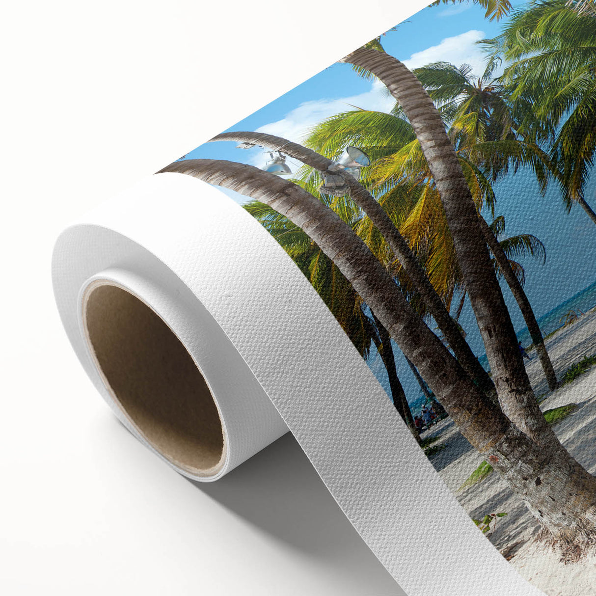 Art Deco style poster of a scenic Colombian landscape on rolled canvas, ideal for nursery wall art or dining room decor.