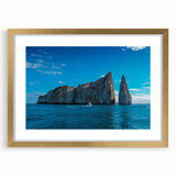 Extra large wall art featuring an abstract depiction of the Galápagos scenery in textured gold and green tones.
