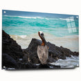 Large abstract wall art depicting a South American scenery in vibrant hues on acrylic glass.