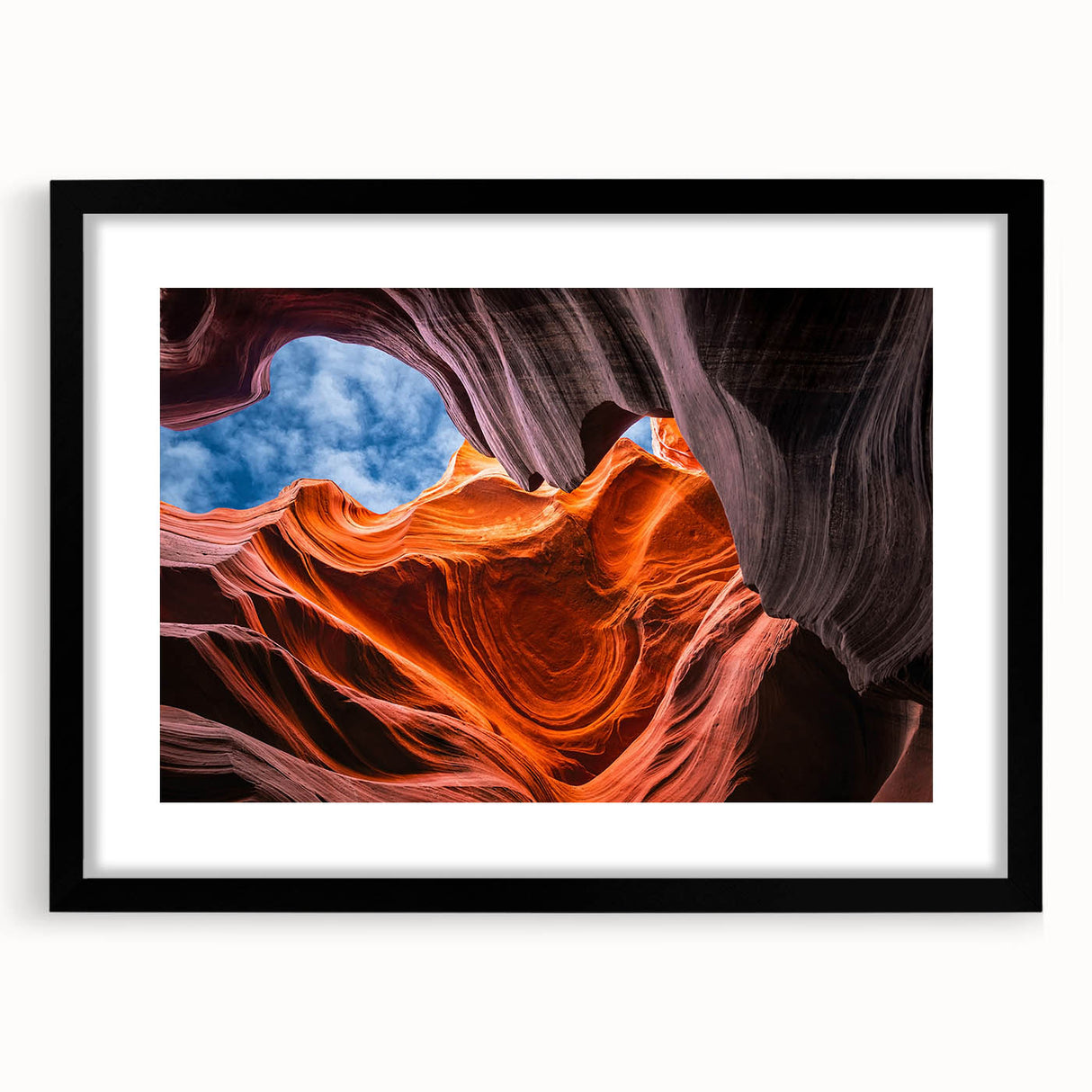 Extra large abstract art print of Arizona Antelope scenery in vibrant colors on a textured canvas, framed in black.