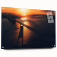 Acrylic print of a large abstract depiction of Arkansas scenery in muted earth tones.
