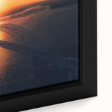 Extra large framed canvas featuring a textured depiction of Arkansas scenery in black with colorful art accents.