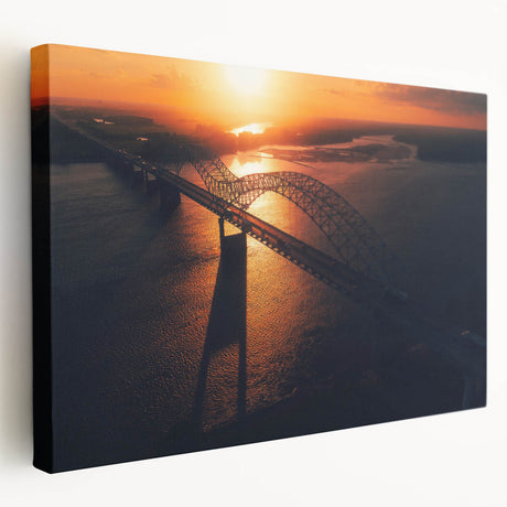 Large canvas print of an Arkansas landscape with vivid green and blue tones, suitable for kitchen wall art.