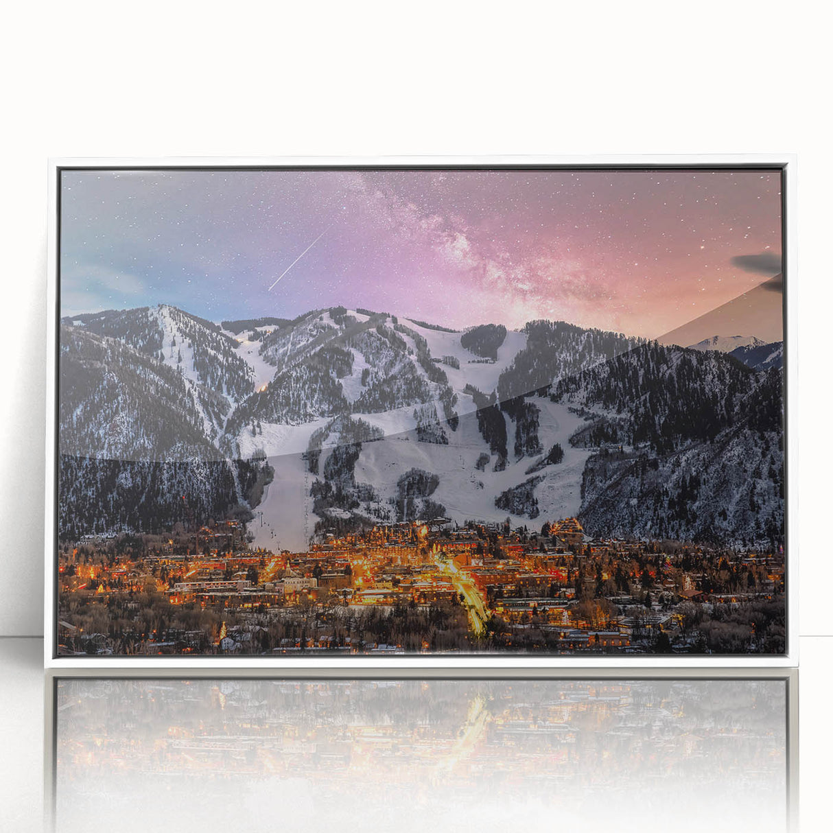 Acrylic print of Aspen, Colorado scenery in muted earth tones, ideal for modern art wall decor.
