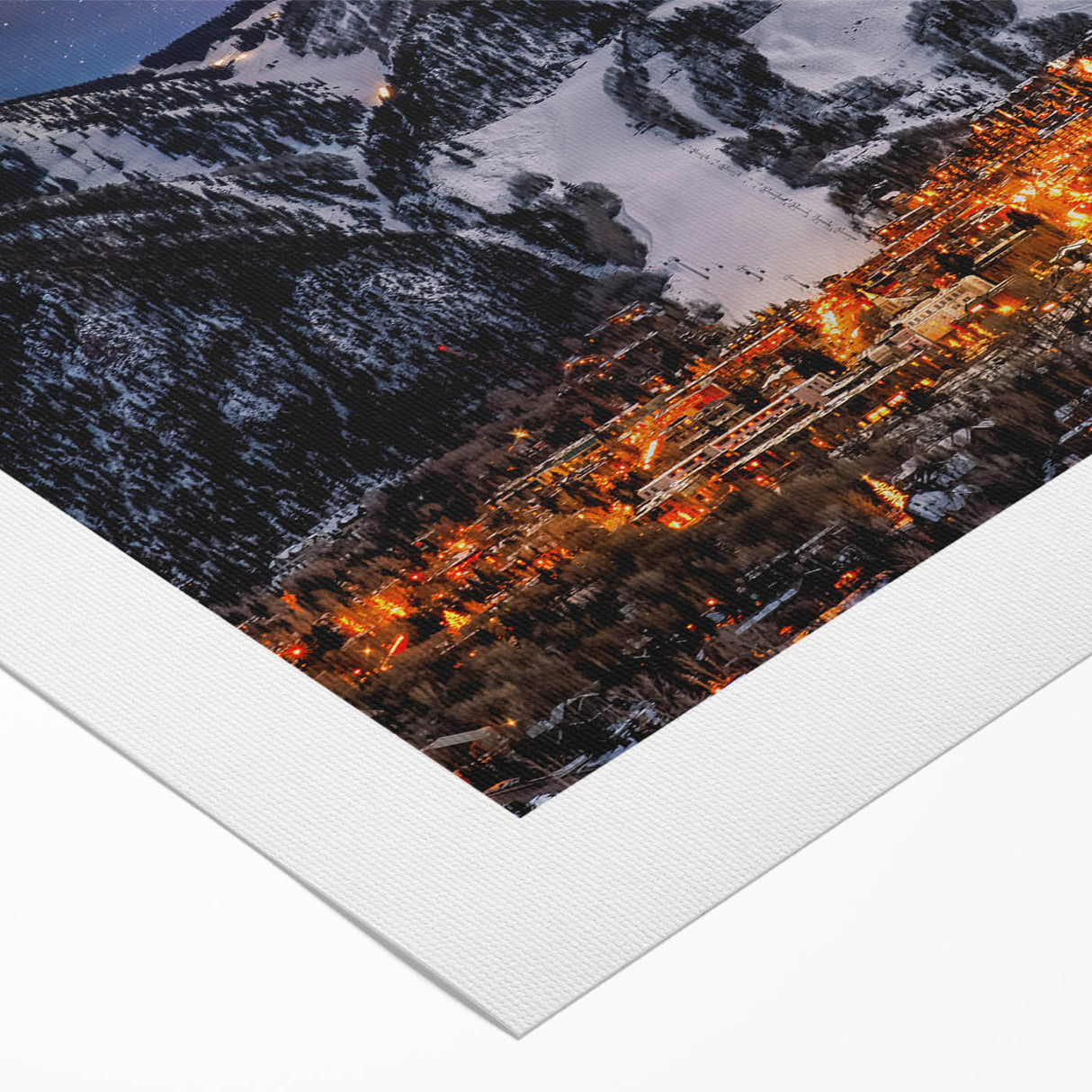 Art deco poster of Aspen, Colorado scenery in muted earth tones on rolled canvas, suitable for dining room decor.