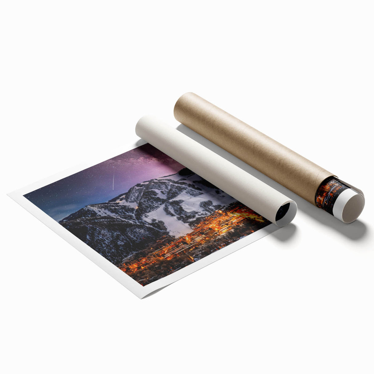 Extra large rolled print of Aspen trees in autumn hues, ideal for classy bathroom or large living room wall art.