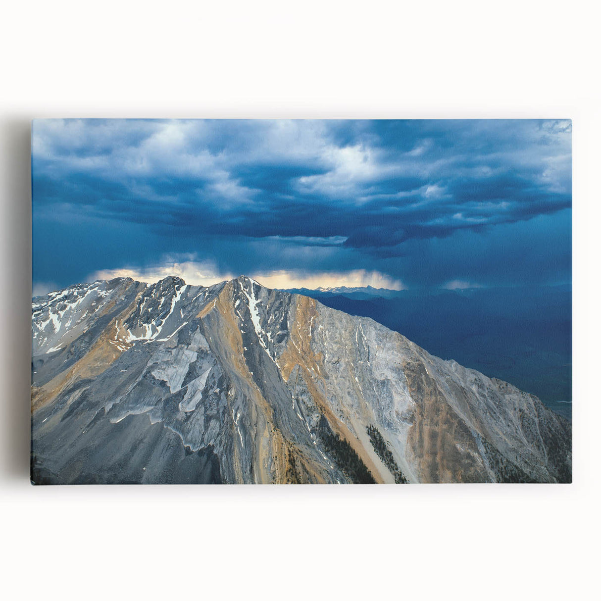 Black and white stretched canvas of Idaho scenery, ideal for kitchen wall art.