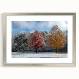 Textured abstract art print of Iowa scenery in muted earth tones on a silver-framed mat, ideal for bedroom art.